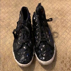 Black sequin shoes
